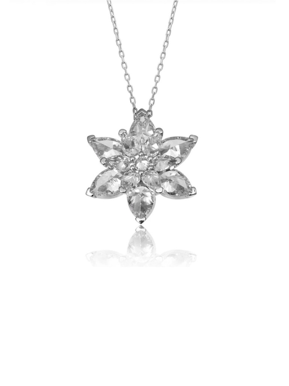Lotus Necklace | Real Crystal Platinum Plated Luxury Jewelry
